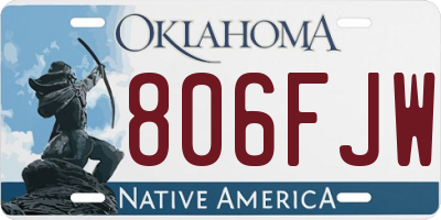 OK license plate 806FJW