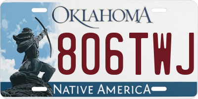 OK license plate 806TWJ