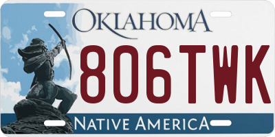 OK license plate 806TWK
