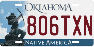 OK license plate 806TXN