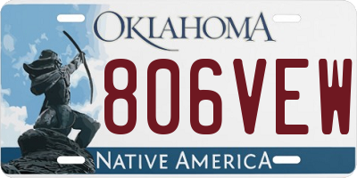 OK license plate 806VEW
