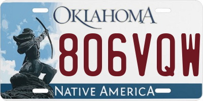 OK license plate 806VQW