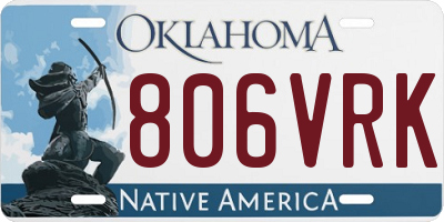 OK license plate 806VRK