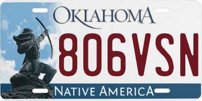 OK license plate 806VSN