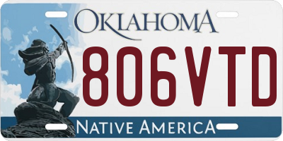 OK license plate 806VTD