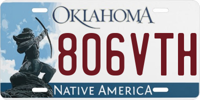 OK license plate 806VTH