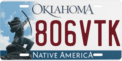 OK license plate 806VTK