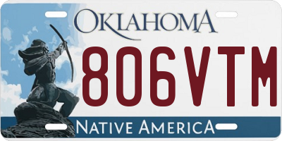 OK license plate 806VTM