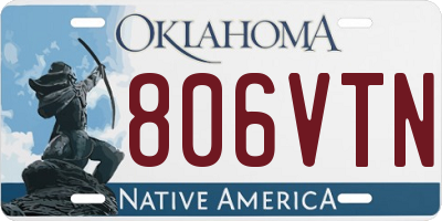 OK license plate 806VTN