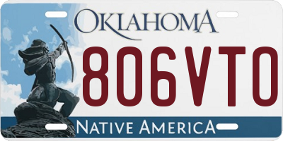OK license plate 806VTO