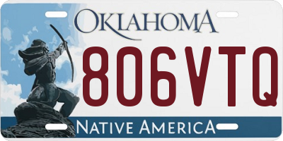 OK license plate 806VTQ