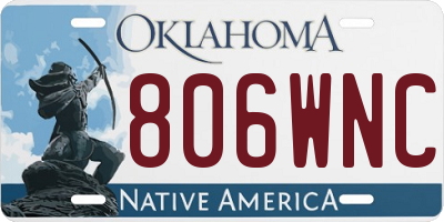 OK license plate 806WNC