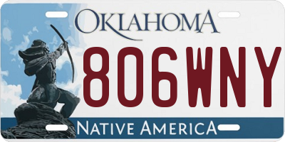 OK license plate 806WNY