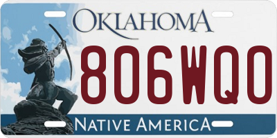 OK license plate 806WQO