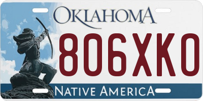 OK license plate 806XKO