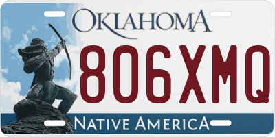 OK license plate 806XMQ