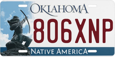 OK license plate 806XNP