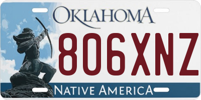 OK license plate 806XNZ