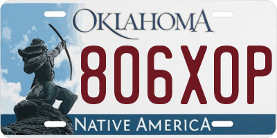 OK license plate 806XOP