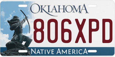 OK license plate 806XPD