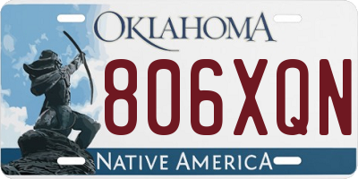 OK license plate 806XQN