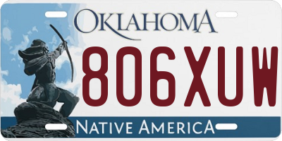 OK license plate 806XUW