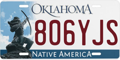 OK license plate 806YJS