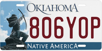 OK license plate 806YOP