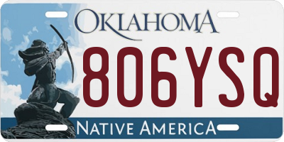 OK license plate 806YSQ