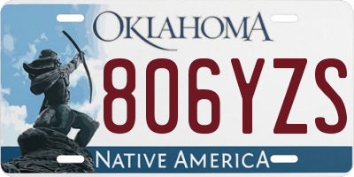 OK license plate 806YZS