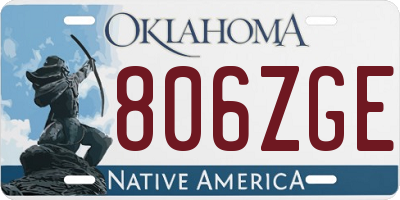 OK license plate 806ZGE