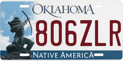 OK license plate 806ZLR