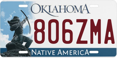OK license plate 806ZMA