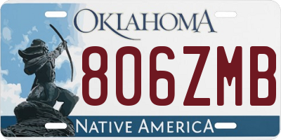OK license plate 806ZMB