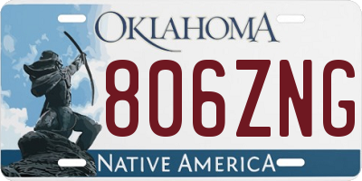 OK license plate 806ZNG