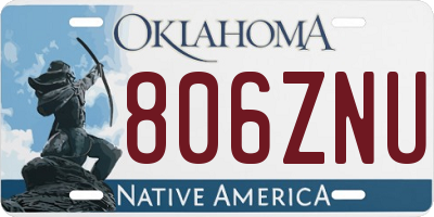 OK license plate 806ZNU
