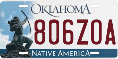 OK license plate 806ZOA
