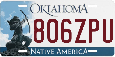 OK license plate 806ZPU