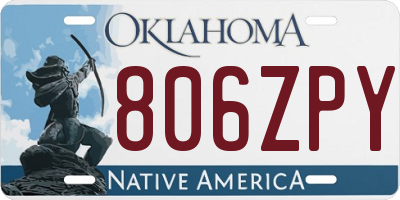 OK license plate 806ZPY