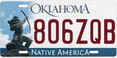 OK license plate 806ZQB