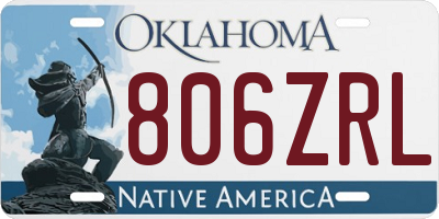 OK license plate 806ZRL
