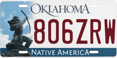 OK license plate 806ZRW