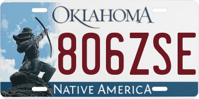 OK license plate 806ZSE