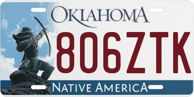OK license plate 806ZTK