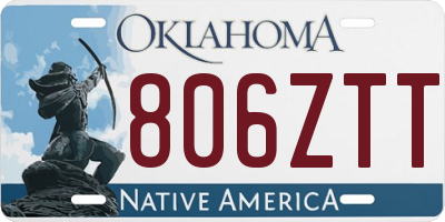 OK license plate 806ZTT