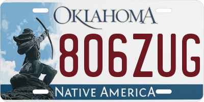 OK license plate 806ZUG