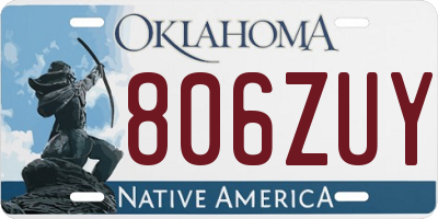 OK license plate 806ZUY