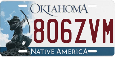OK license plate 806ZVM