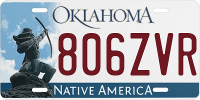 OK license plate 806ZVR