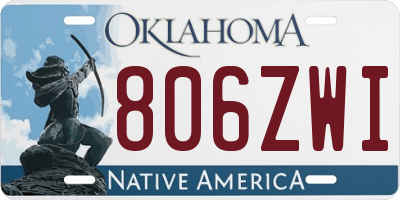 OK license plate 806ZWI